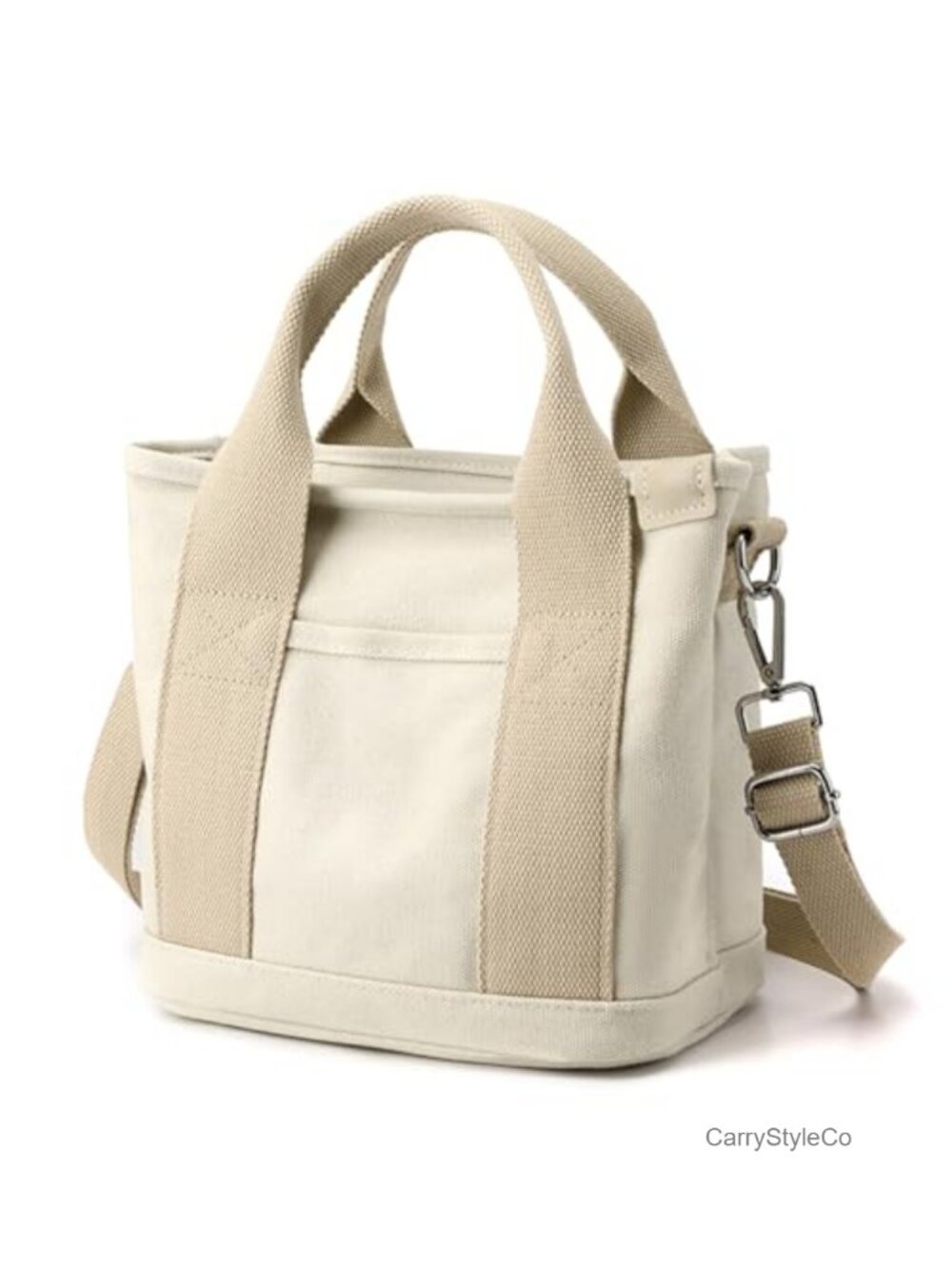 Canvas Tote Bag with Zipper Crossbody Shoulder Handbag with Pockets